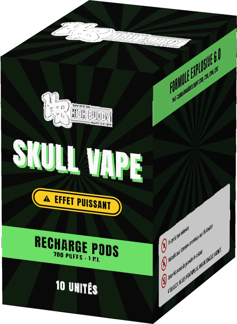 Boîte de 10 recharges pods Skull Vape